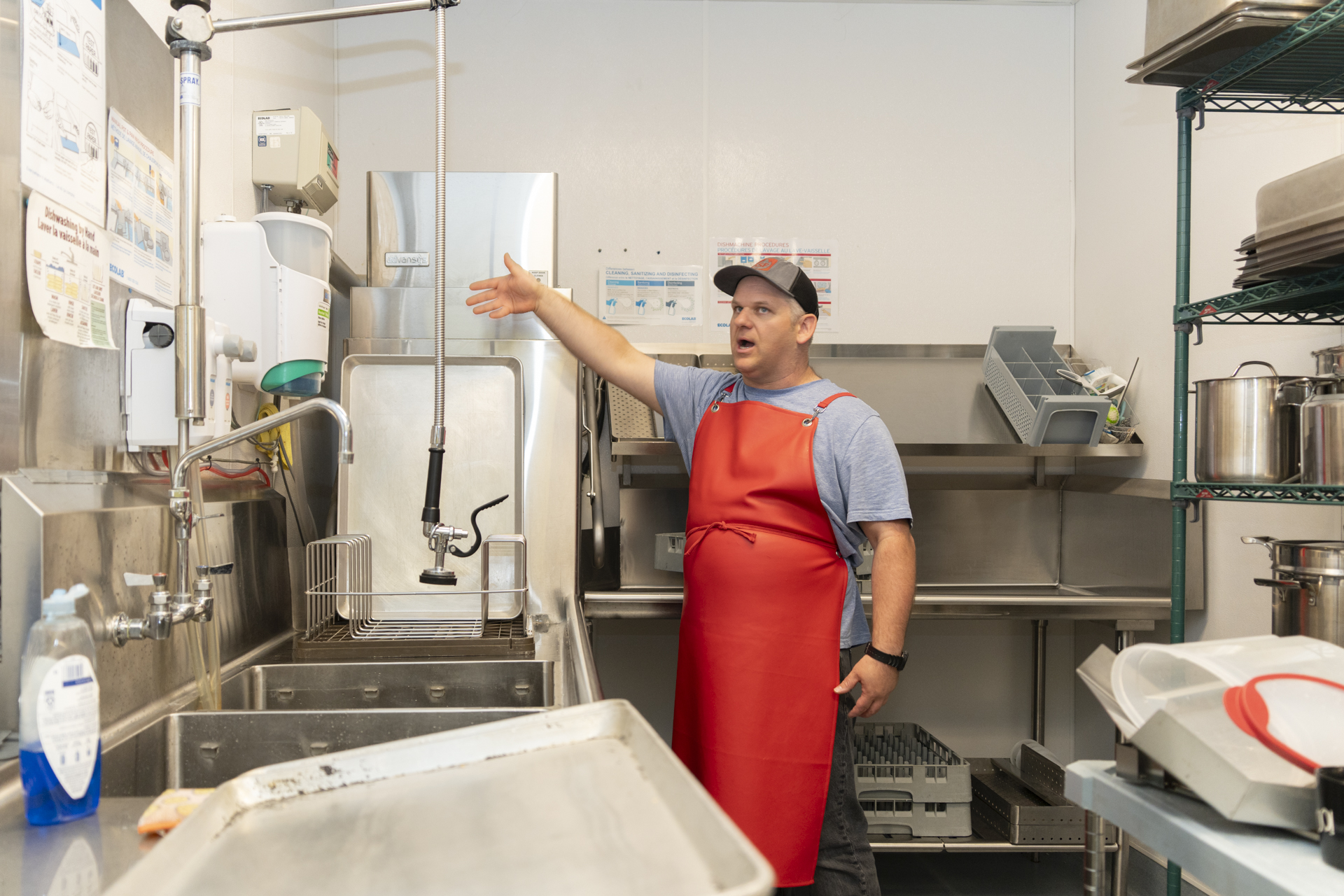 working at a school cafeteria